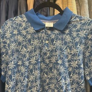 Blue Tropical Pattern Brooks Brothers Polo